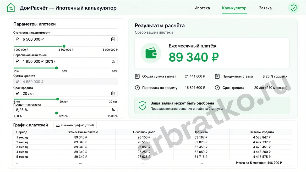 ДомРасчёт — ипотечный калькулятор
